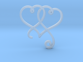 Linked Swirly Hearts (~2mm depth) in Clear Ultra Fine Detail Plastic