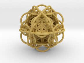 3d Flower of Life with 8 Seeds: Sacred Geometry in Tan Fine Detail Plastic