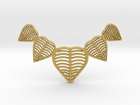 Leafy heart pendant / Necklace in Tan Fine Detail Plastic