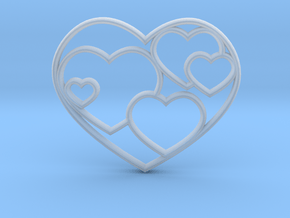 Heart Necklace Sm in Clear Ultra Fine Detail Plastic