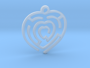 Pendant Mazy Heart  in Clear Ultra Fine Detail Plastic