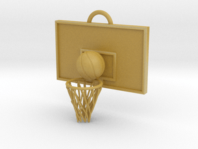 Basketball pendant top in Tan Fine Detail Plastic