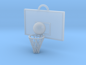 Basketball pendant top in Clear Ultra Fine Detail Plastic