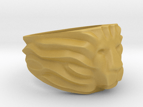 Lion's Head Ring in Tan Fine Detail Plastic