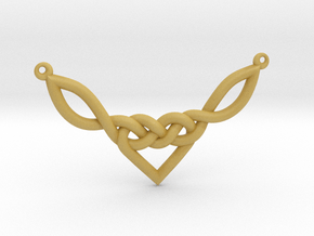 Celtic Heart Knot Pendant in Tan Fine Detail Plastic
