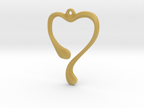 Heart shape pendant in Tan Fine Detail Plastic