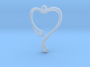 Heart shape pendant in Clear Ultra Fine Detail Plastic