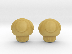 Super Mario Mushrooms Earrings in Tan Fine Detail Plastic