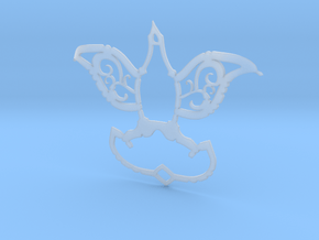 Dove/Flower Pendant  in Clear Ultra Fine Detail Plastic