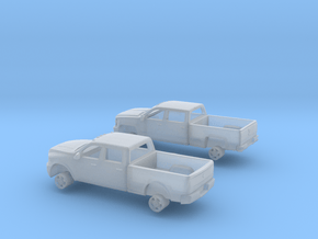 1:160 N Scale Chevy & Dodge Crew Cab Pickup Trucks in Clear Ultra Fine Detail Plastic