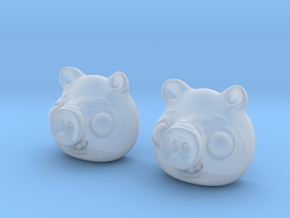 Pig earrings in Clear Ultra Fine Detail Plastic