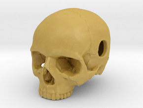 20mm .8in Keychain Bead Human Skull in Tan Fine Detail Plastic