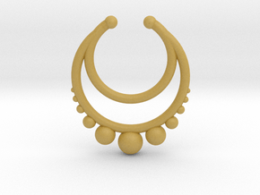 Faux Septum Dropped Ring with Spheres Under (wider in Tan Fine Detail Plastic