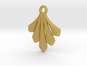Leaf shaped pendant in Tan Fine Detail Plastic
