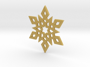 Snowflake Pendant 2 in Tan Fine Detail Plastic