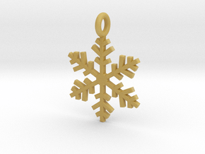 Snowflake Charm 1 in Tan Fine Detail Plastic