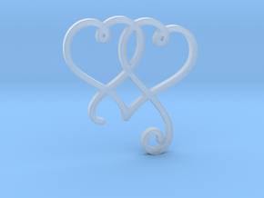 Linked Swirly Hearts (~4mm depth) in Clear Ultra Fine Detail Plastic