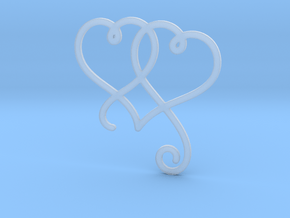 Linked Swirly Hearts (Thin) in Clear Ultra Fine Detail Plastic