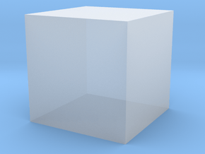 1 cm cube in Clear Ultra Fine Detail Plastic