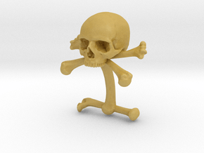 Cufflink Skull & Bones (just one) in Tan Fine Detail Plastic