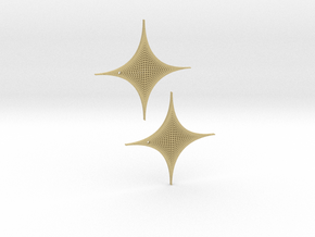 Pair of Parabolic Diamond Earrings in Tan Fine Detail Plastic