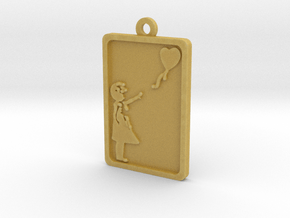 Banksy Girl With Balloon Pendant in Tan Fine Detail Plastic