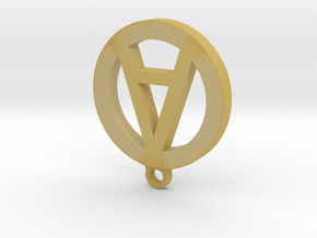Necklace Charm - Letter "A" in Tan Fine Detail Plastic