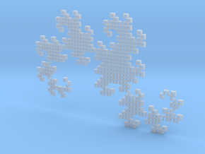 Heighway's Dragon Curve (6x4) in Clear Ultra Fine Detail Plastic