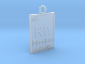 Rhodium Periodic Table Pendant in Clear Ultra Fine Detail Plastic