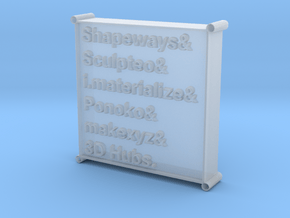 3D Printing Services List Pendant in Clear Ultra Fine Detail Plastic