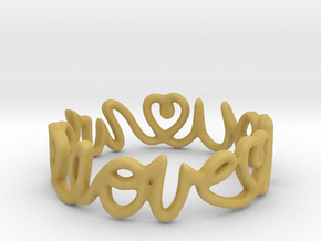 "We Love you" Ring in Tan Fine Detail Plastic