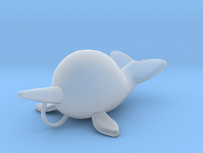 Smaller Narwhal Pendant in Clear Ultra Fine Detail Plastic