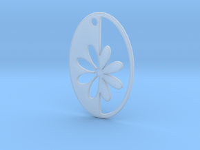 Simple Flower pendant in Clear Ultra Fine Detail Plastic