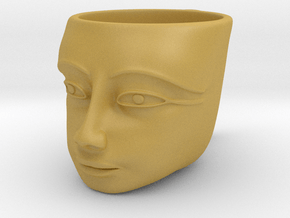Tutankhamen Face on a Cup (Egyptian Pharaoh) in Tan Fine Detail Plastic