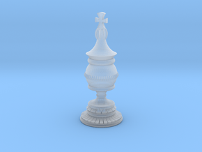 King Chess Piece in Clear Ultra Fine Detail Plastic