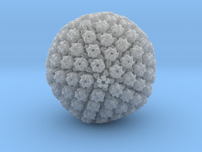 Herpes Simplex virus capsid, radial colour 500kx m in Clear Ultra Fine Detail Plastic