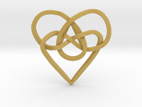 Infinity Heart Knot Pendant in Tan Fine Detail Plastic