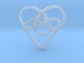 Infinity Heart Knot Pendant in Clear Ultra Fine Detail Plastic