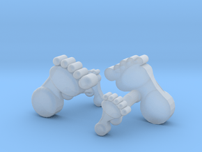 Dad And Baby Feet Cufflinks in Clear Ultra Fine Detail Plastic
