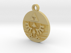 Legend of Zelda Hylian Crest Pendant Necklace in Tan Fine Detail Plastic