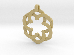 Expandable Mandala Pendant/Keychain in Tan Fine Detail Plastic