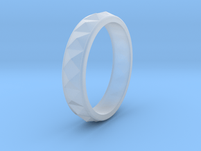 Faceted Ring. US 5.0 in Clear Ultra Fine Detail Plastic