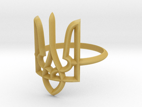 Ukrainian Trident Ring. US 5.0 in Tan Fine Detail Plastic