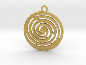 Spiral maze pendant  in Tan Fine Detail Plastic