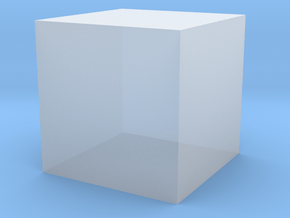 A Cube in Clear Ultra Fine Detail Plastic