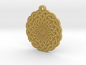 Celtic Knot Circle 2 Medallion Pendant in Tan Fine Detail Plastic