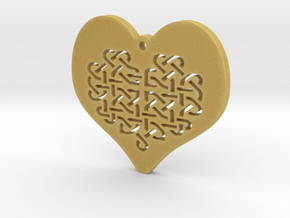 Celtic Knot heart Necklace Pendant in Tan Fine Detail Plastic