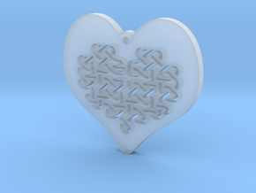 Celtic Knot heart Necklace Pendant in Clear Ultra Fine Detail Plastic