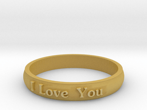 Ring 'I Love You' - 16.5cm / 0.65" - Size 6 in Tan Fine Detail Plastic