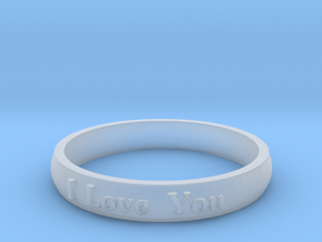 Ring 'I Love You' - 16.5cm / 0.65" - Size 6 in Clear Ultra Fine Detail Plastic